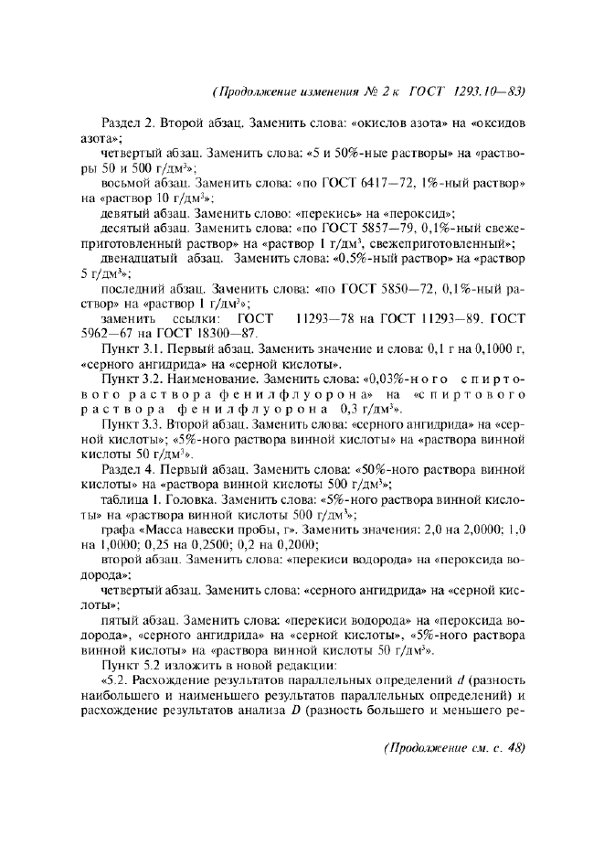 Изменение №2 к ГОСТ 1293.10-83